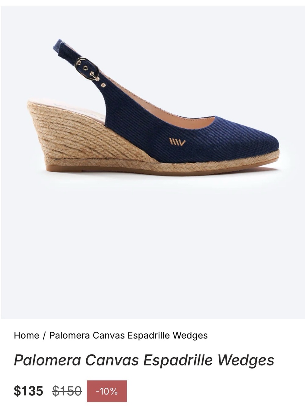 Viscata Palomera Canvas Espadrille Wedges - Navy, sz. 39 (US 8) - made in Spain!